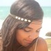 Chain Headpiece Headband Hair Piece Bohemian Hipster Boho Hippie Bronze Three Strand Mother of Pearl Beads Bridal Jewelry