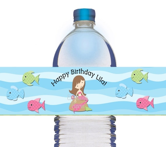Sweet Mermaids, Water Bottle Labels DIY Il_570xn