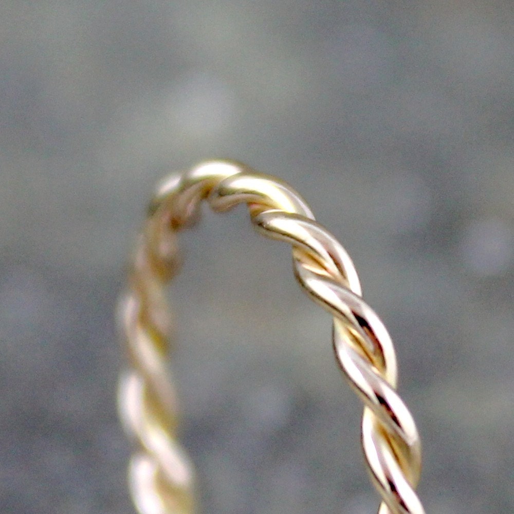 14K Yellow Gold Filled Stacking Ring - The Twist - Wedding Band - Anniversary Ring - Friendship Ring