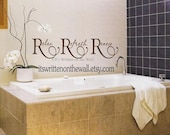 Relax Refresh Renew for Bathroom  8x33 Vinyl lettering Wall Saying Letters Quote