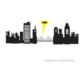 Super Hero Room Decal - Batman Gotham City - Skyline - Cityscape
