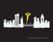 Batman Gotham City - Skyline - Cityscape Silhouette 