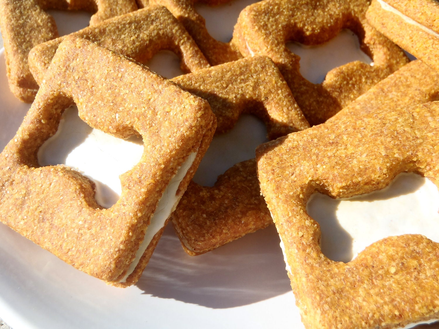 Organic Dog Treats - Pumpkin Creams - All Natural Dog Treats Organic Cookie Sandwiches - Shorty's Gourmet Treats