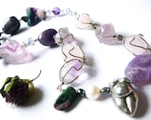 MamaCita - Fertile Life . Necklace / Amethyst, Fluorite, Rose Quartz, Emerald , Mother of Pearl