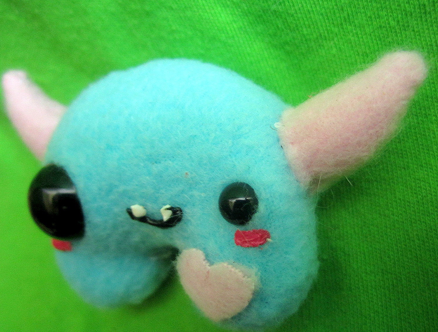 Candy Plush Monster - Cute Tiny Pink and Blue with Horns