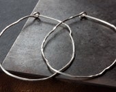 Sterling Silver Organic Hoop Earrings (oxidized)
