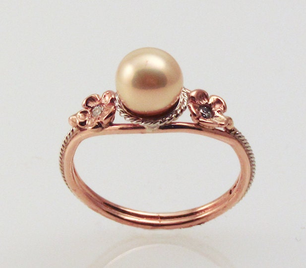 Pink Pearl Ring - in 14K rose gold