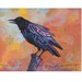 Modern Wall Art Mixed Media Fine Art Bird Print Crow King by Marty Husted