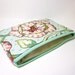 Small Cotton Zipper Pouch Mint Floral Print