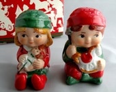 Vintage Avon Salt and Pepper Shakers Santa's Helper Elves