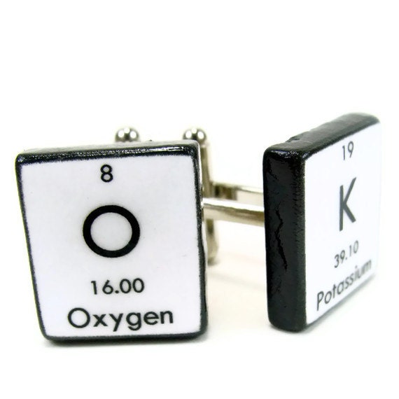 Chemistry Periodic Table Cufflinks Wedding - 4 Pairs