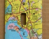 San Diego California and Surrounding Area Road Map Light Switch Plate Cover