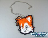 Tails Miles Prower - Sonic the Hedgehog Perler Bead Sprite Necklace