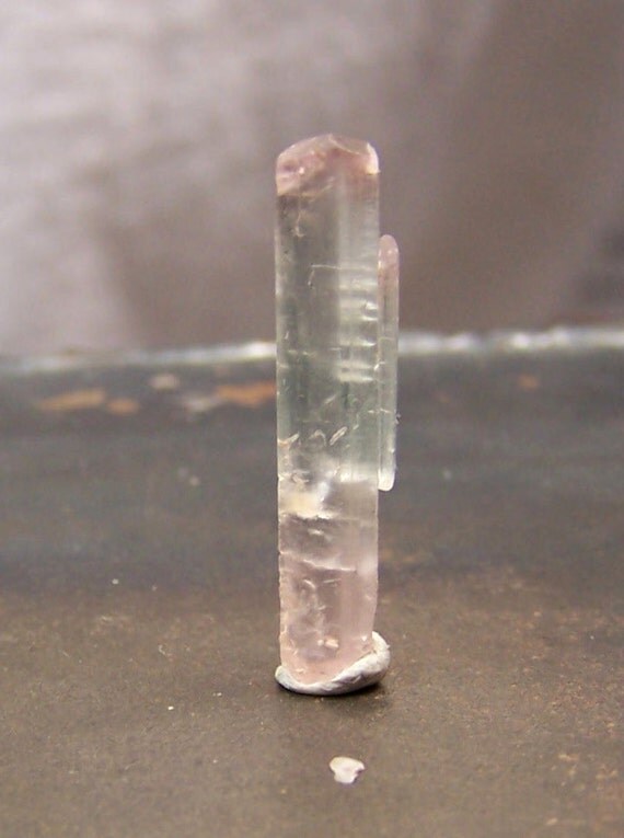 Tourmaline - Green Pink Bi Color Tourmaline - Tourmaline Crystal - Terminated point cap - Bicolor - wire wrap jewelry pendant stone