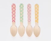 20 Wooden Ice Cream Spoons -Trellis Pattern - Featured in People Magazine Il_170x135