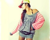Burn Out Super Loose Pink Raglan Sports Tunic