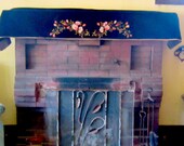 Victorian Mantle Scarf Antique Linen Textile Piano Scarf