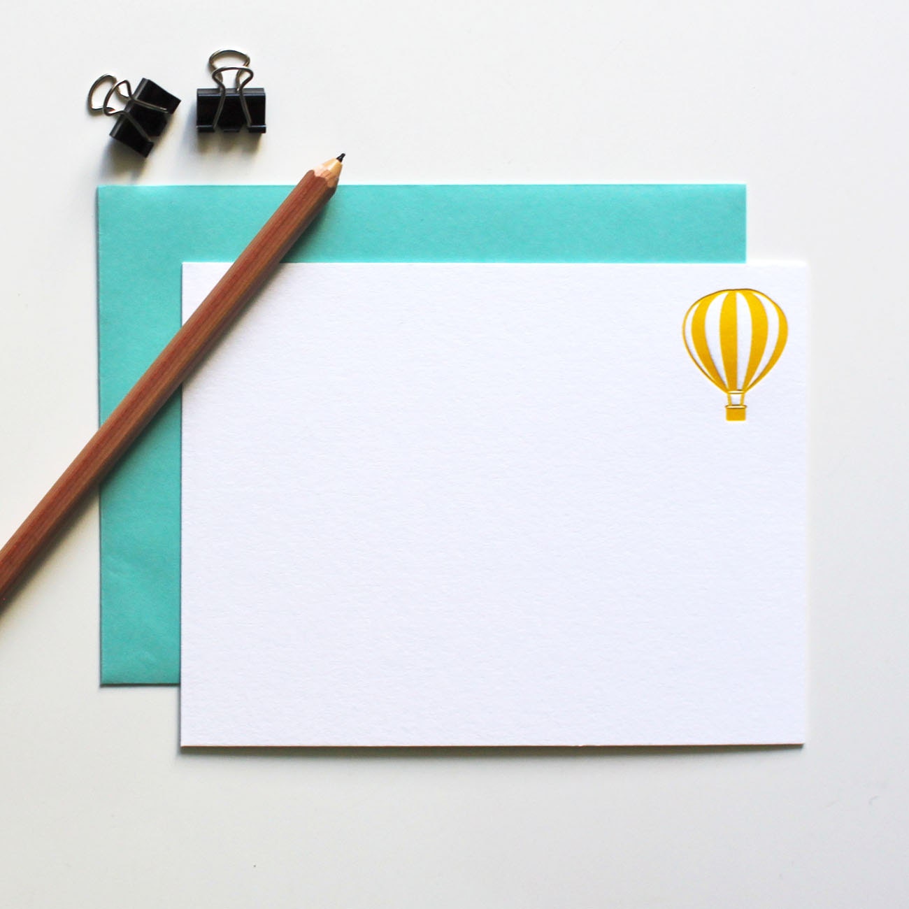 letterpress hot air balloon notecards