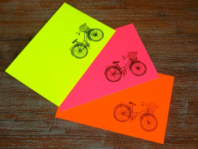 Neon Bike note cards
