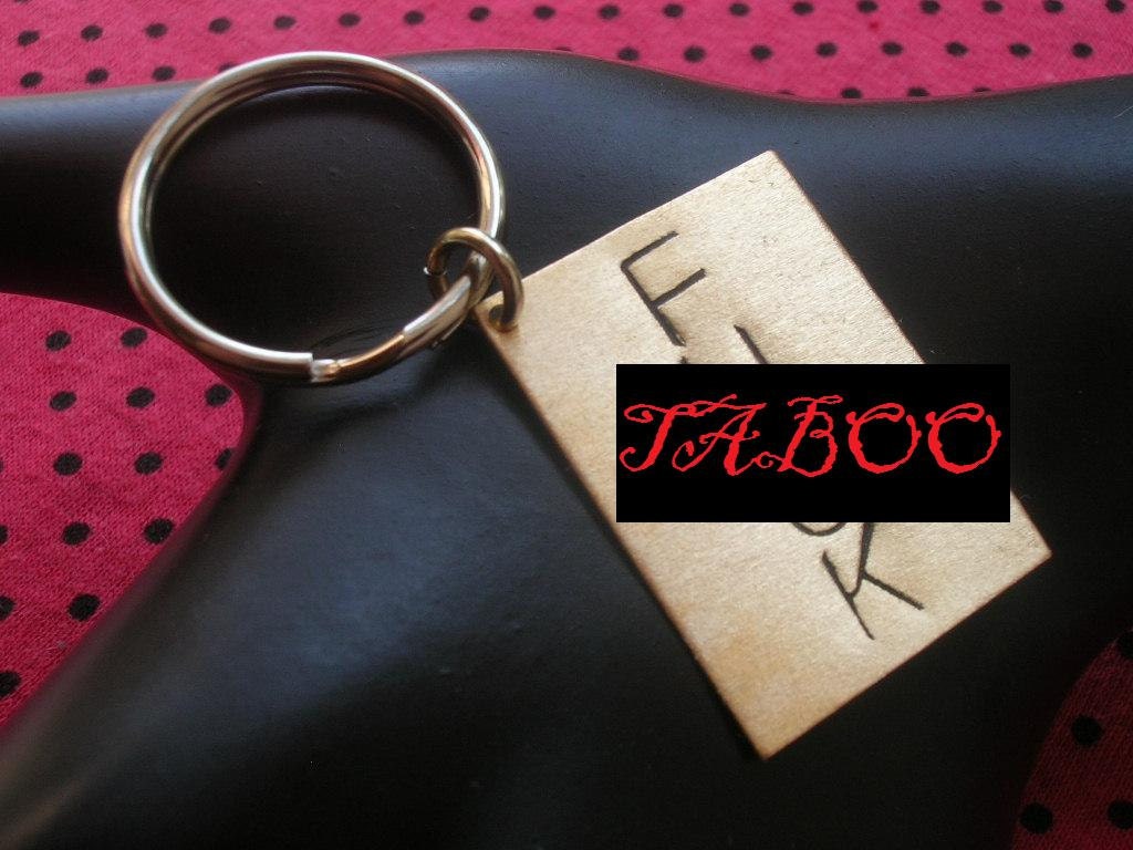 F .CK Keychain--Stamped Rectangle Keychain, Brass Key Ring, Womens Keychain, Mens Keychain, Unisex, Fuck, Mature, Metal Taboo