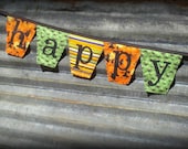 fabric happy halloween banner bunting decoration