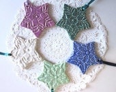 Christmas tree ornament, 5 Ceramic Star, Gift tags, Holiday decoration - Made to Order