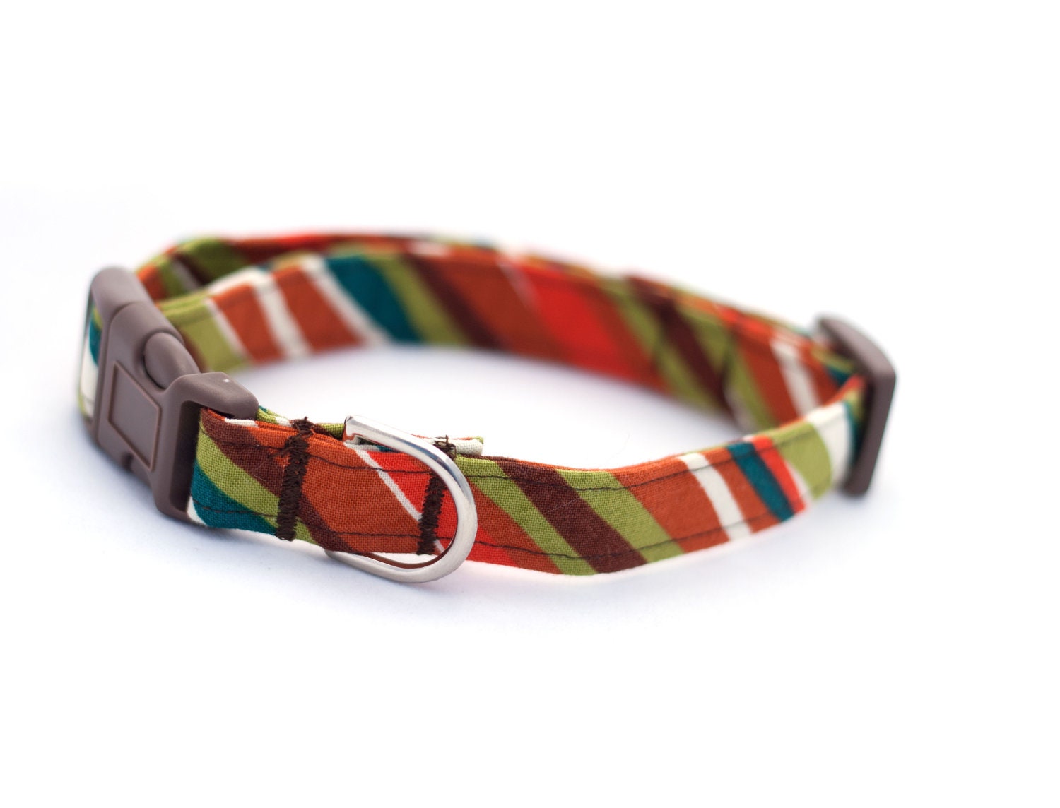 Handmade Dog Collar Brown Stripe - CamargoCreations