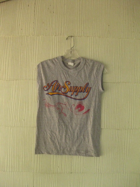 VINTAGE 80s Air Supply muscle tshirt tour concert