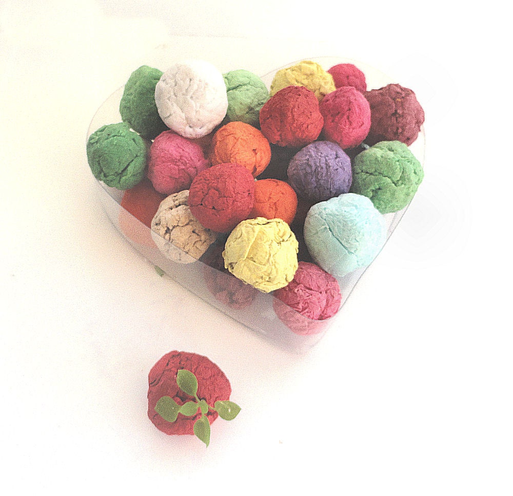 100 Flower Seed Bomb Balls Weddings Bridal Showers Table Decoration by Nature Favors