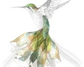 Bec's Hummingbird    A3 SIZE