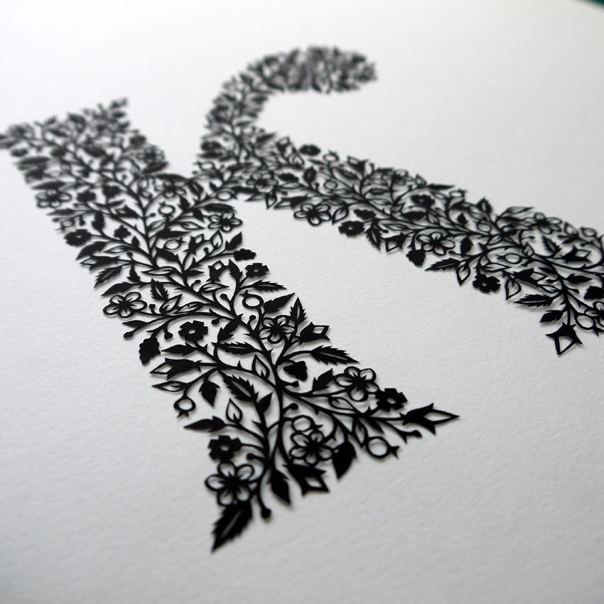 Papercut Initial - ORIGINAL PAPERCUT ARTWORK