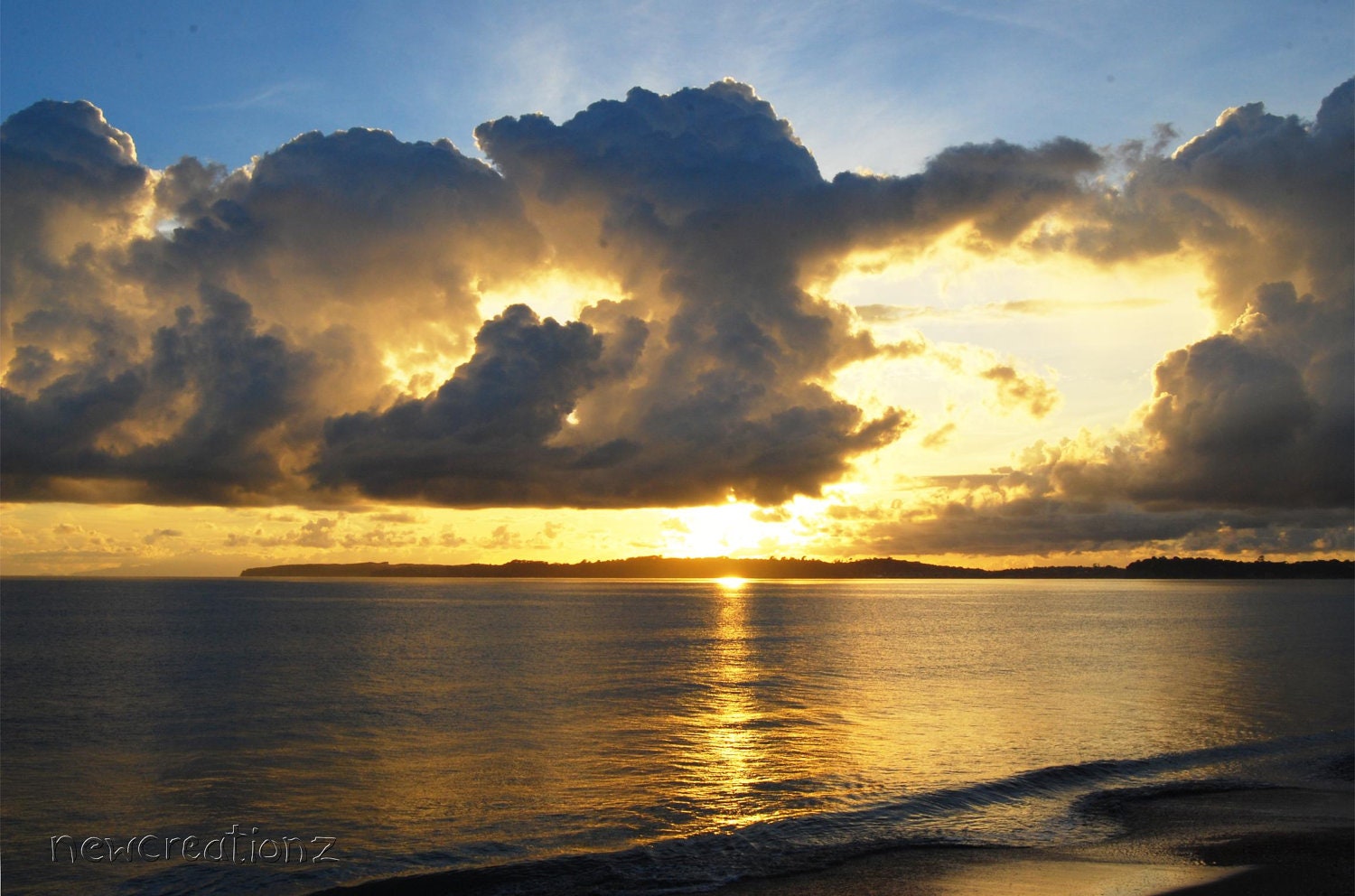 Printable Sunrise print fine art beach morning clouds - digital file 8x10 10x10 16x20 11x14 20x30