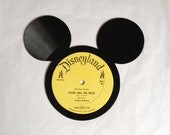 MICKEY MOUSE ears made from vinyl record album DISNEY silhouette