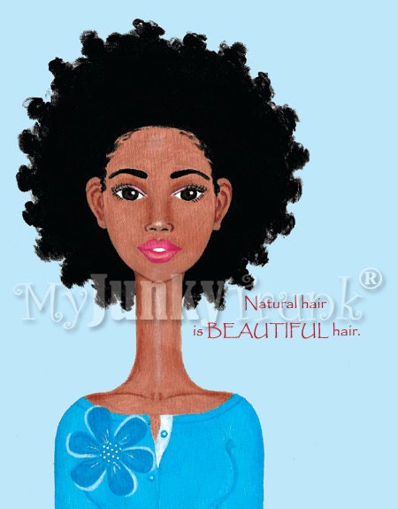 Beautiful--African American Natural Hair  Afro Print