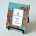 Handmade Bridal Lace Portrait Picture Frame in Turquoise