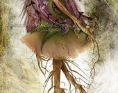 13x19 Large Fantasy Fairy Tale Fine Art Print  - "Roots"- Large A3 Giclee Fine Art Print by Jessica Grundy - Woodland Nymph