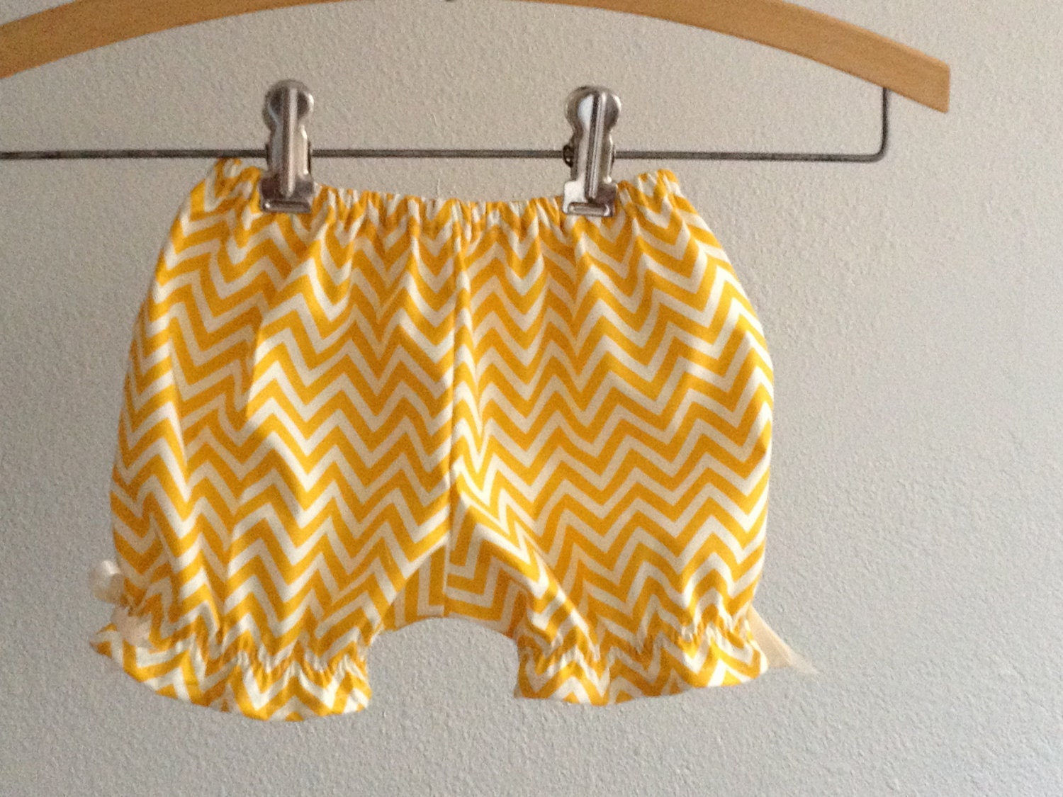Fun diaper cover - bloomer mustard yellow chevron