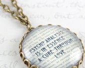 Psychologist Jewelry - Sigmund Freud Quote - The Unconscious Mind Glass Necklace Pendant