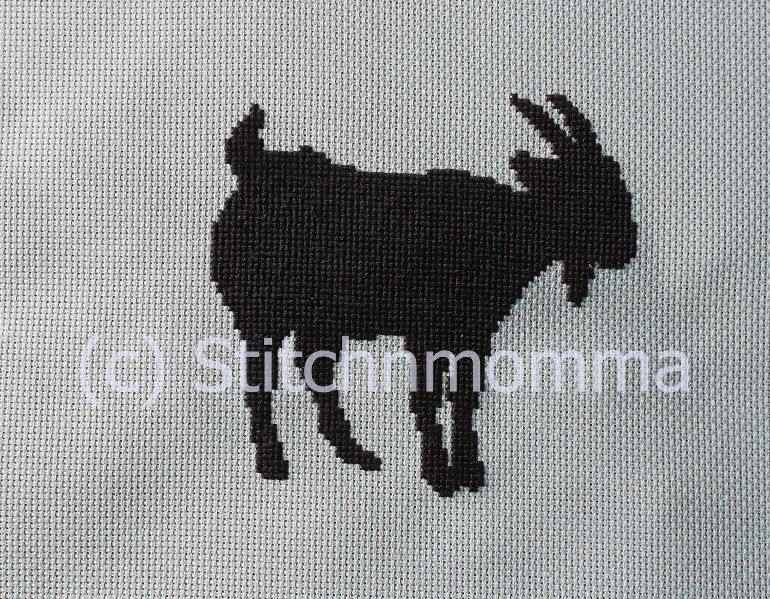 12004 Billy Goat Silhouette - Original Design Cross Stitch PDF Pattern - DIGITAL DOWNLOAD