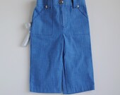 Vintage Toddler Boy Pants - Blue Striped with HAMMER (12m)
