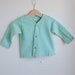 Vintage Baby Boy Knit Cardigan - MINT and White Gold Buttons (9-12m)