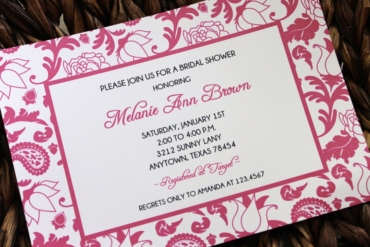 Hot Pink Paisley Floral Invitations Il_170x135