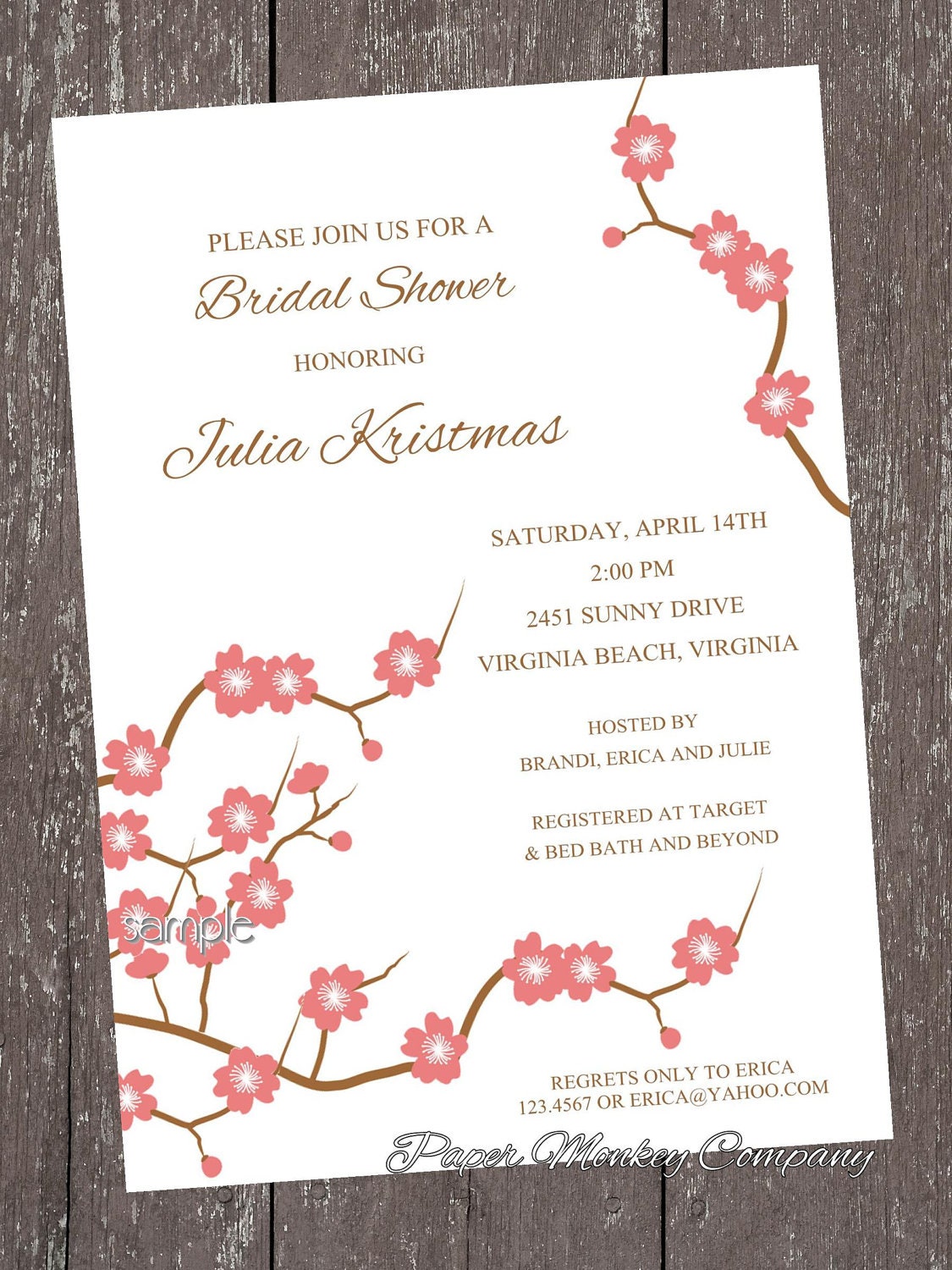 Cherry Blossom Invitations Il_570xn