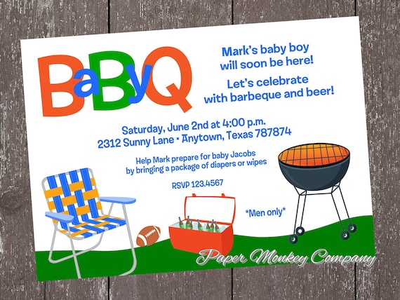 Daddy BBQ Baby Shower Invitations