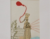 Collage -- ART PRINT, Matted, Lighthouse