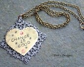 Necklaces Vintage mixed media necklace