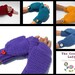 Convertible Crocheted Mittens Purple Wool