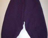 Diaper Cover Wool Longies - Purple Recycled Merino Longies with Wool Interlock Waistband