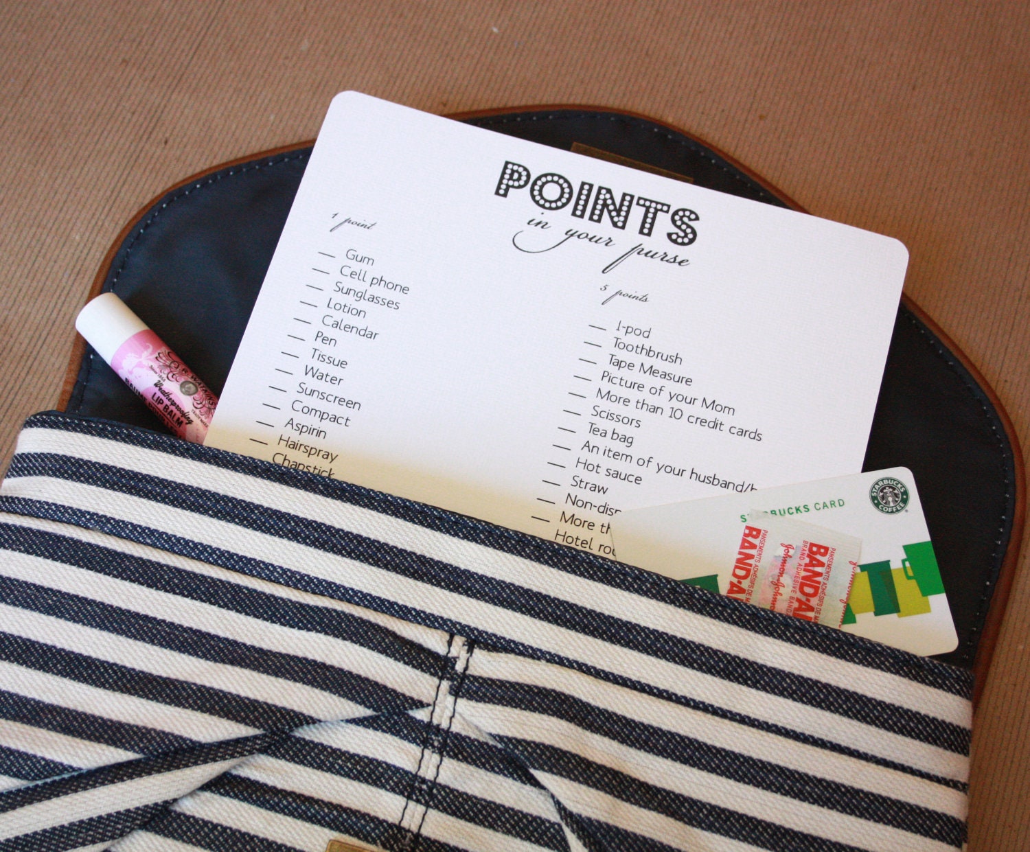 Printable Shower Game- Points in your Purse
