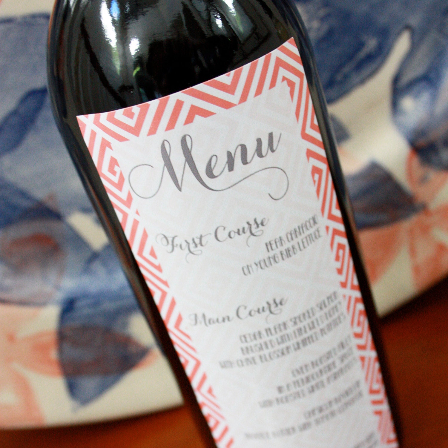 Printable Wine Menu Label